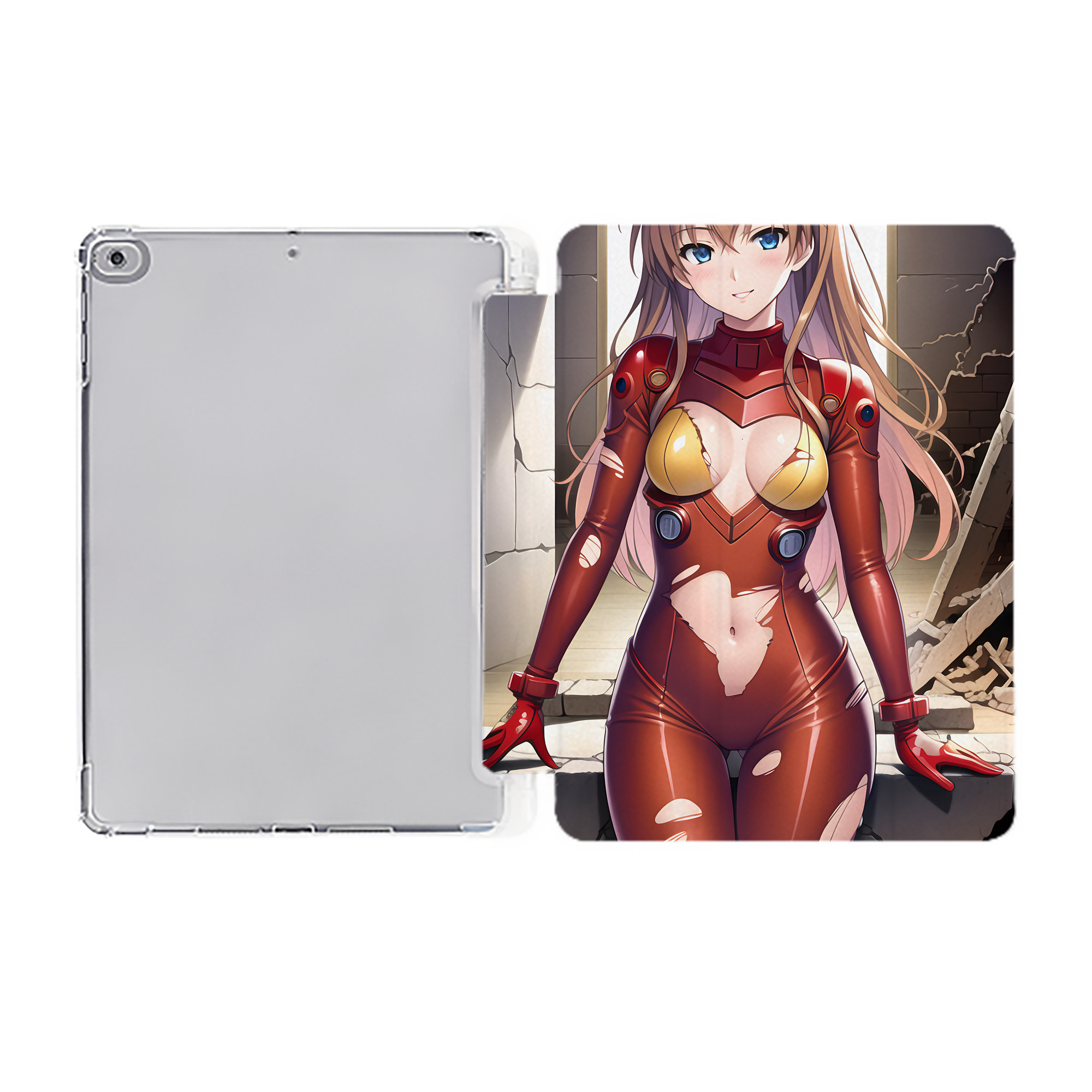 （画像用） EVA 新世紀エヴァンゲリオン IPad ケース ペン収納付き 三つ折りスタンド PUレザー×シリコン 対応機種9.5/10.5/10.9インチ